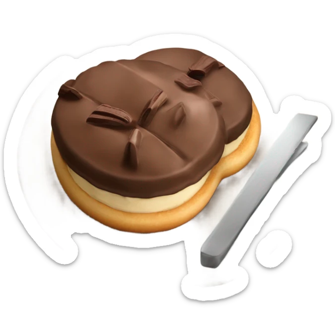 PÂTISSERIE Un Pain feuilleté fourré avec deux barres de chocolat  sticker