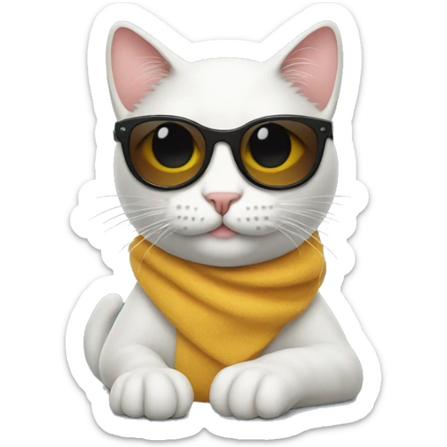 Cat with sunglasses sticker