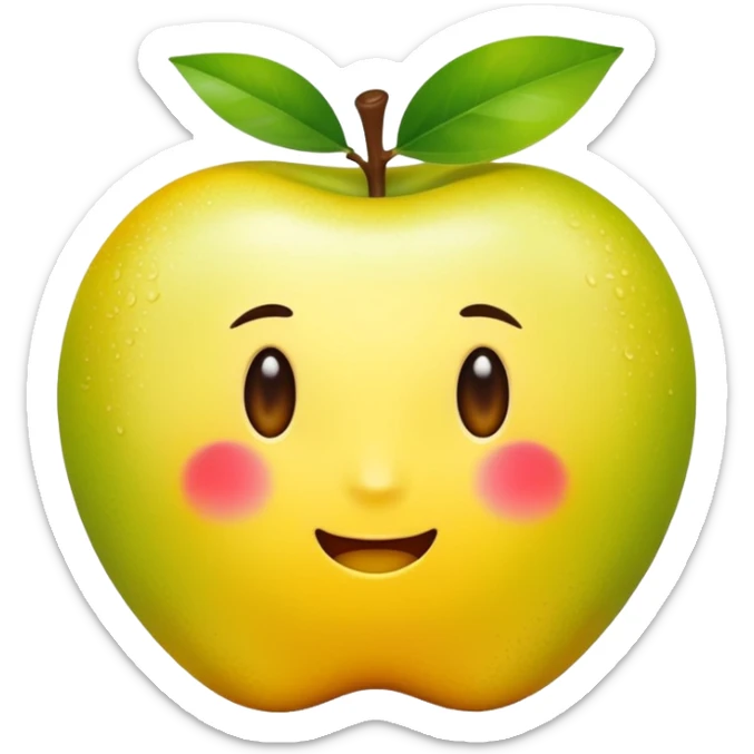 A single halved yuzu fruit, in Apple iPhone emoji style. Bright yellow skin, juicy interior visible, vibrant colors, smooth gradients, glossy highlights, clean simple shapes, no outlines.
 sticker