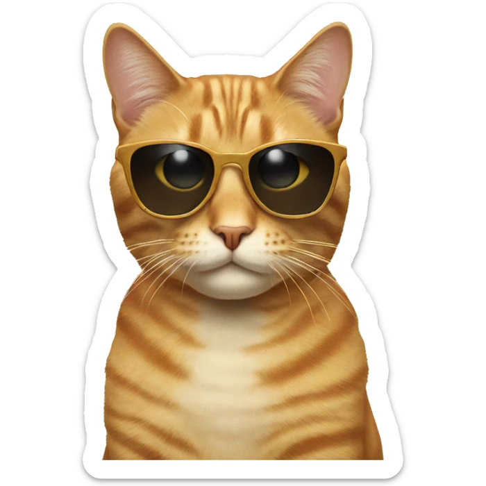 Cat with sunglasses sticker