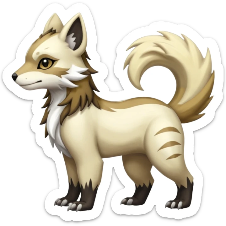 Shiny Brown Golden Ginger Black Grey White Beige Linoone-Absol-Trico-Hybrid (Full body) sticker