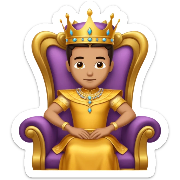 Beautiful King👑 image setting on chair wear a beautiful dress and in beautiful mahal sticker
