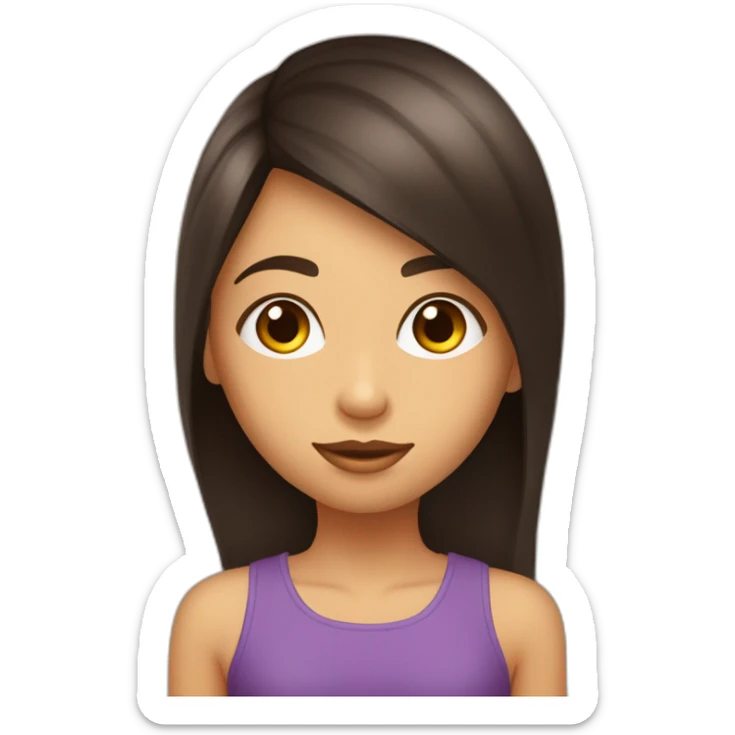 fille de 12ans cheuveux noir yeux marrons on a l’impression qu’elle est amoureuse sticker