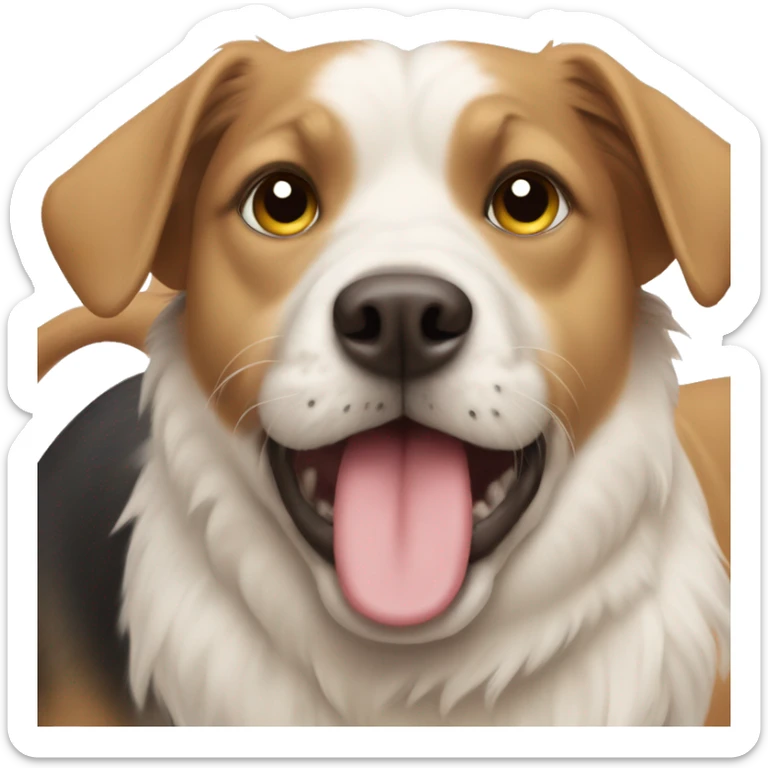 A dog kisses a dog and another dog is angry  sticker