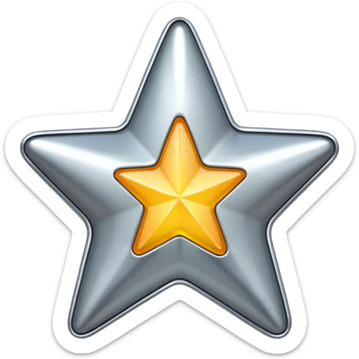 chrome star sticker