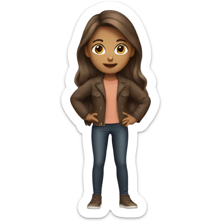 a girl with long brown hair wearing exclusive outfits  sticker