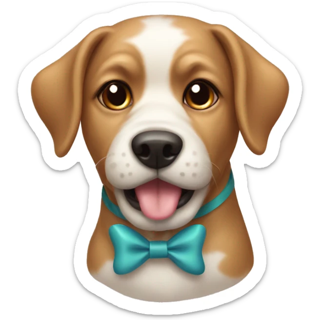 Dog with bow sticker