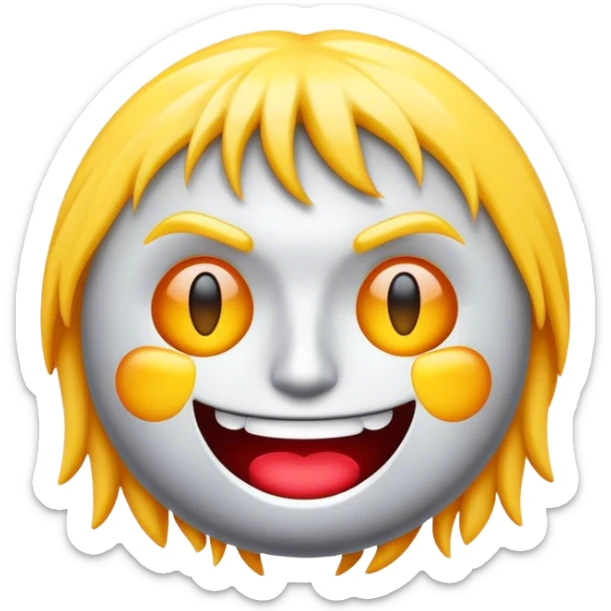 Cinematic Realistic Rock 'n' Roll Pop Culture Emoji, depicted with a dynamic portrayal of the rebellious spirit of rock music rendered with bold textures and vibrant, edgy lighting. sticker