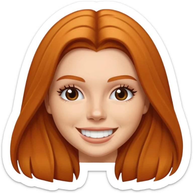 ginger Kendall Jenner with long hair in the style of an emoji sticker