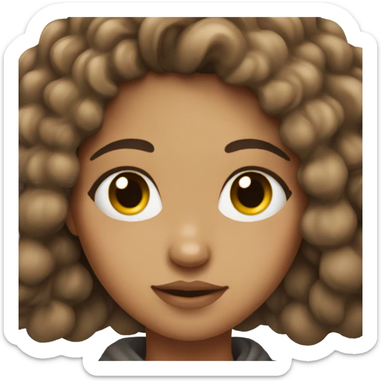 Lightskin girl with freckles with long hair sticker