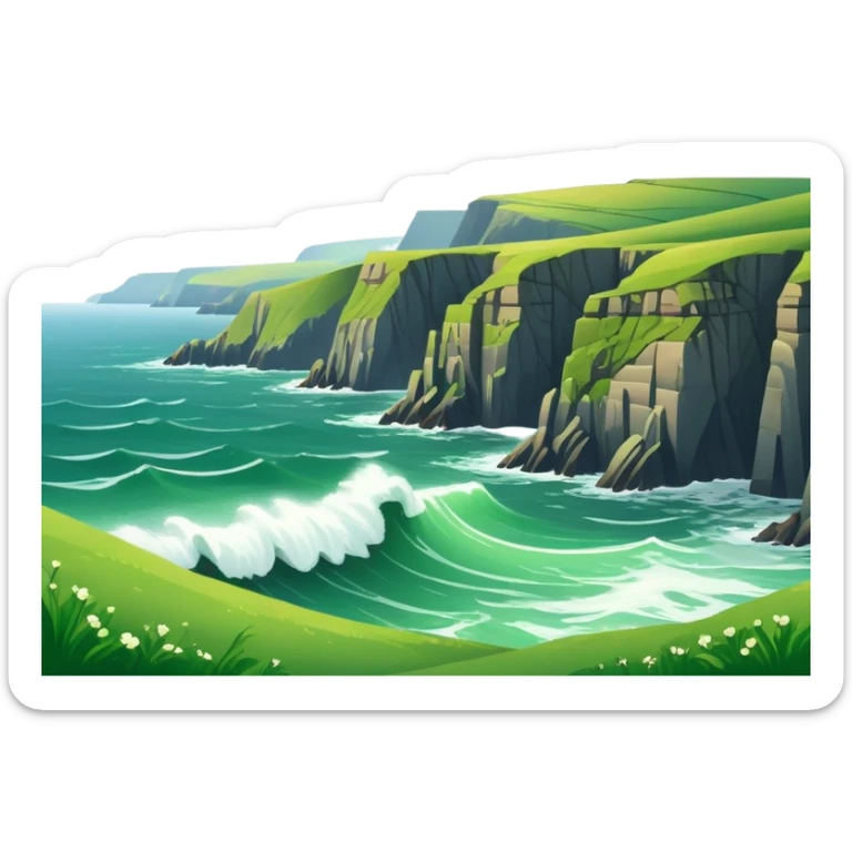 Cinematic realistic landscape of the coast of Ireland sticker