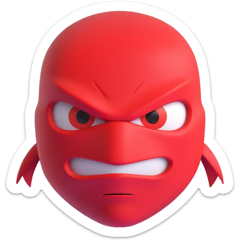 the face of the red ninja turtle in the movie Mutant Mayhem sticker