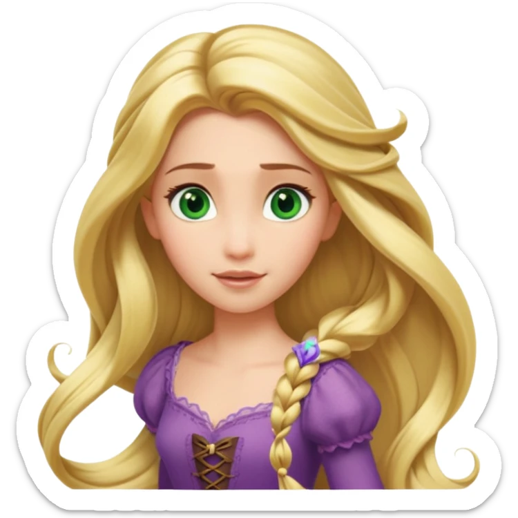 tangled disney rapunzel fair skin green eyes blonde hair  sticker