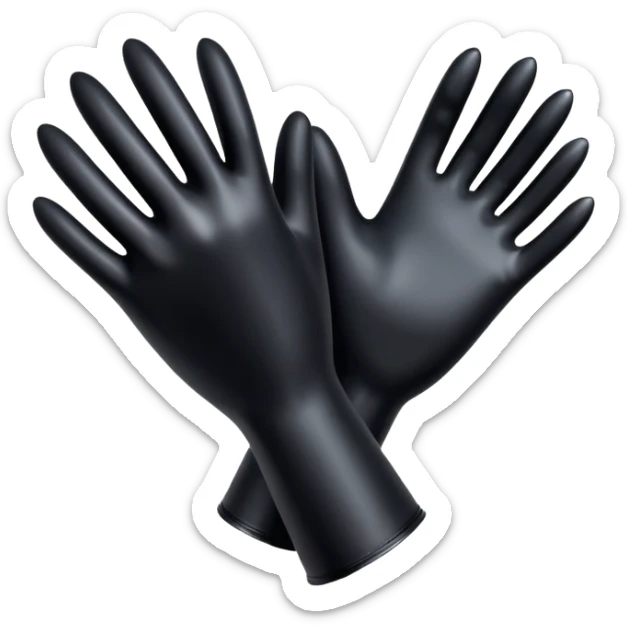 A pair of Black claw vinyl latex gloves sticker