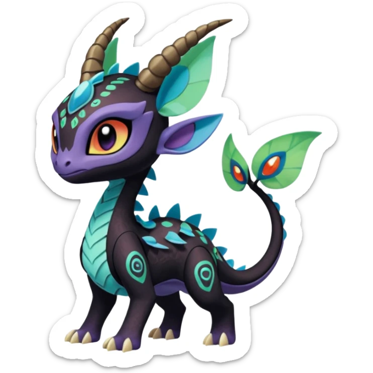 Meloetta-Amaura-Spyro-Toothless-Stitch-Pokémon-Fakémon-creature-hybrid sticker