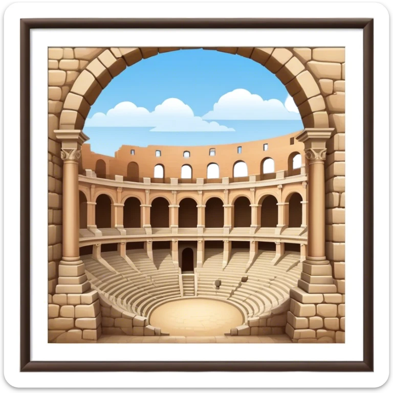 Pula Arena Landmark Emoji – Depicting the Roman amphitheater with its large stone arches. sticker