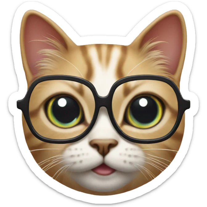 cat with glasses sticker