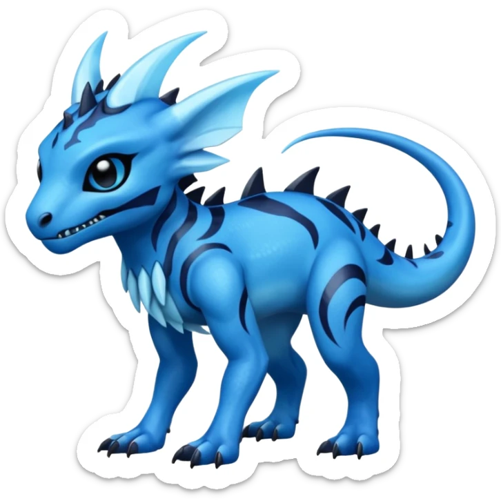 Shiny Dark Edgy  Inteleon-Amaura-Fakémon-hybrid-creature (full body)  sticker