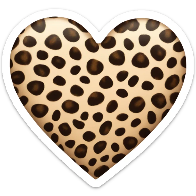 Leopard print heart  sticker
