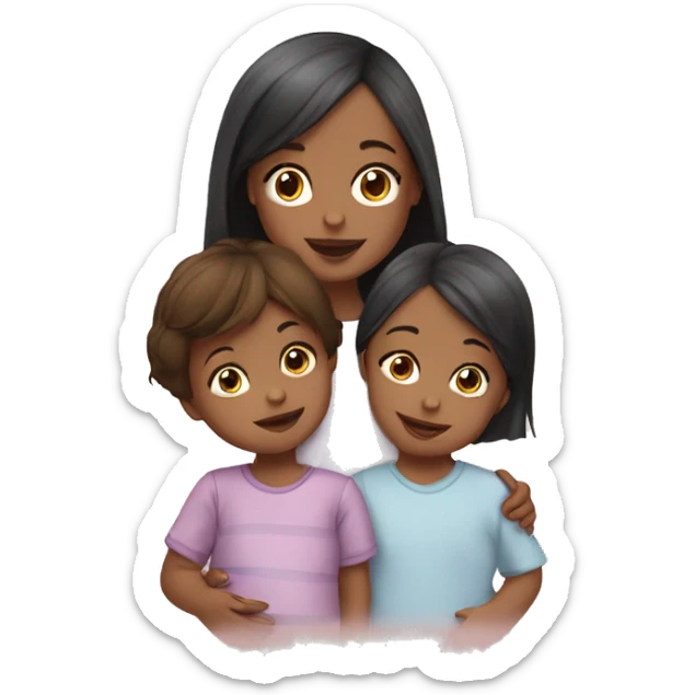 One little girl with Baby brother and Baby Sister sticker