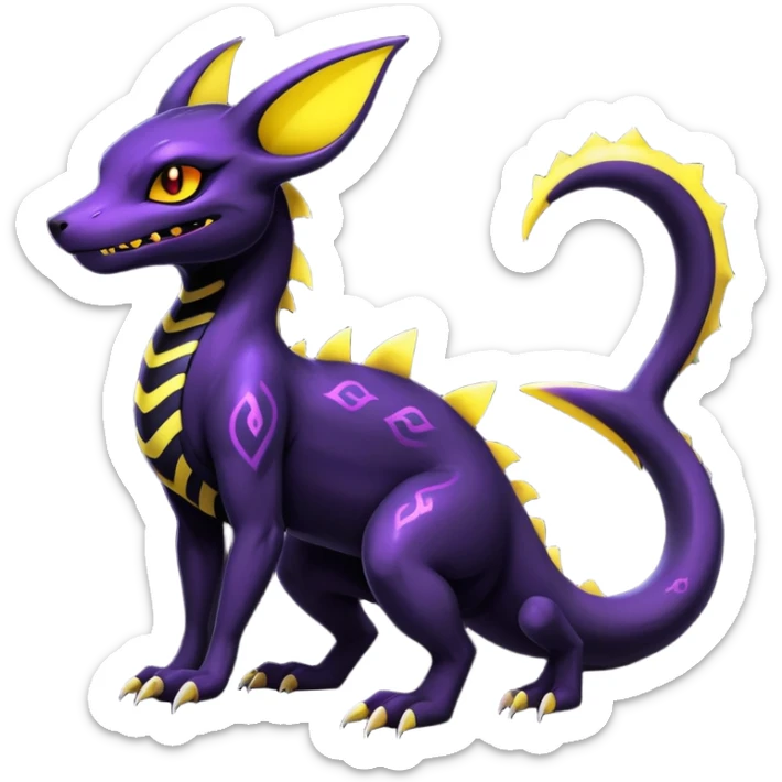 Gothic Colorful Salandit-Umbreon-Fakémon-hybrid-creature (full body)  sticker