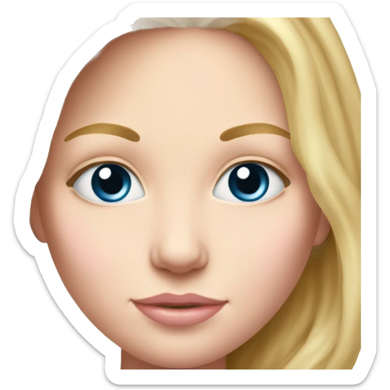 blue eyed blonde mom and newborn girl realistic pink sticker