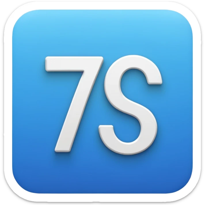 a small logo with the a cool font and blue background of the word 76s sticker