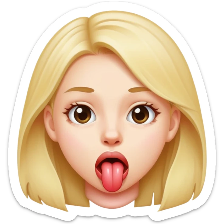 teen girl sticking out her tongue sticker