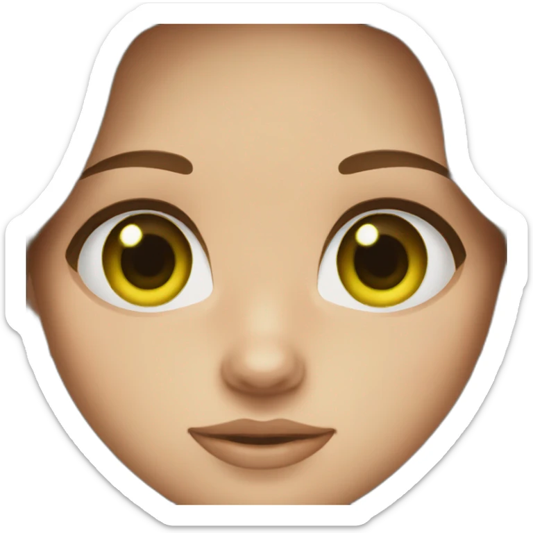 girl brown hair and green eyes with freckles sticker