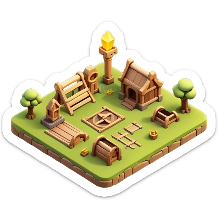 Clash of Clans aesthetic: Cinematic Playful 3D Isometric Scroll Emoji, rendered in a 3D vector-style similar to standard emojis with minimal shading and bold, simplified shapes. A compact, distinct form with signature details, softly glowing with a fantasy RPG magic charm. Simplified yet unmistakably iconic, highly detailed and consistent, glowing with a soft radiance and high shine. Stylized with a touch of heroic grandeur and a soft glowing outline, capturing the essence of a beloved gaming relic with a friendly, playful manner! sticker