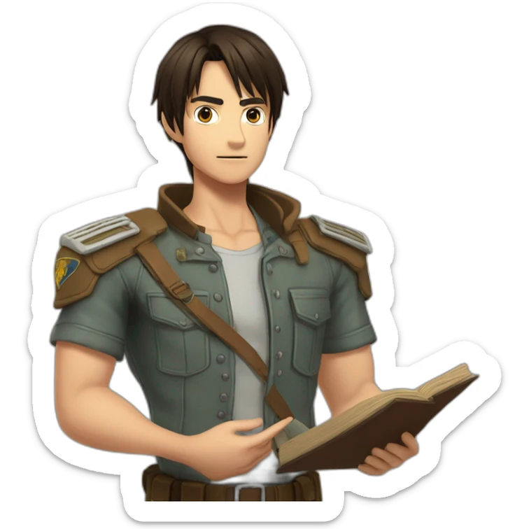 Eren Jeager, cape of the exploration battalion taking the oath, stitch on the chest sticker