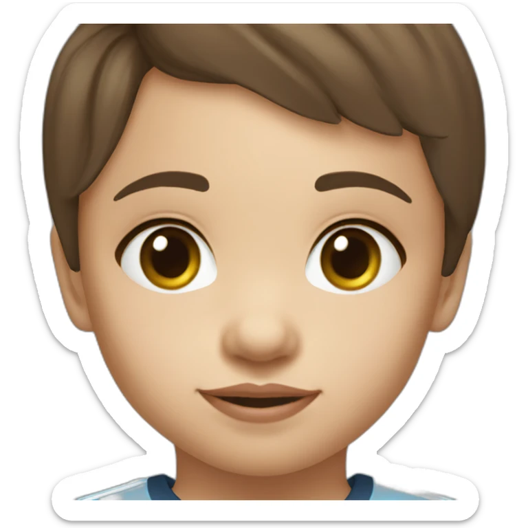 2 year old girl with short brown hair and eyes wearing Manchester City football shirt sticker