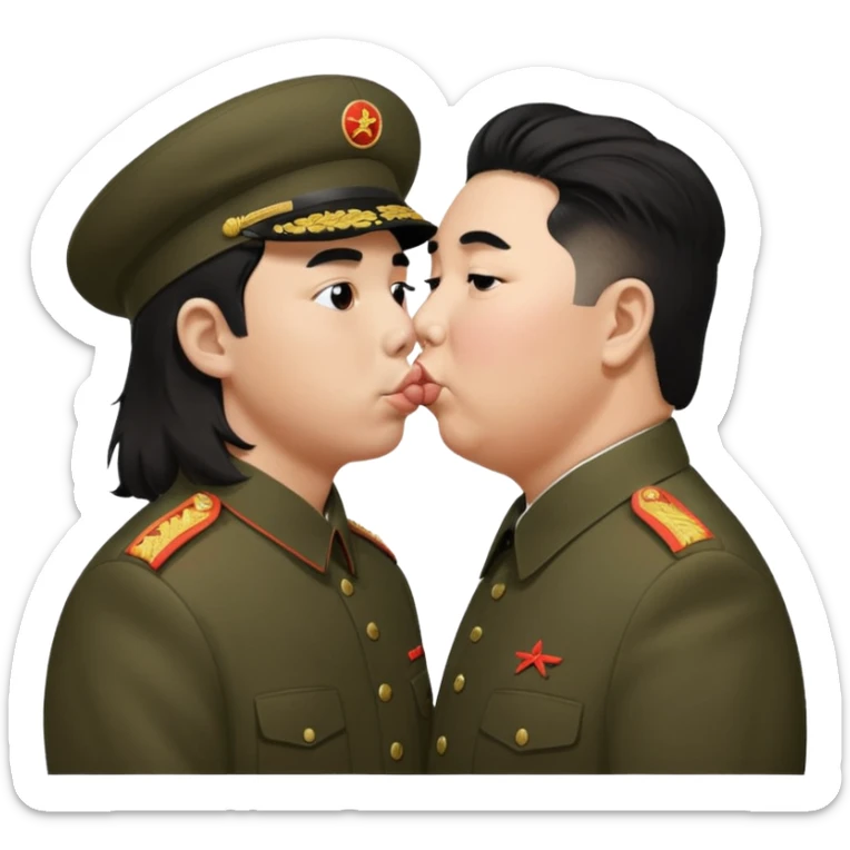 Vic Fuentes from Pierce the Veil kissing Kim Jong Un sticker
