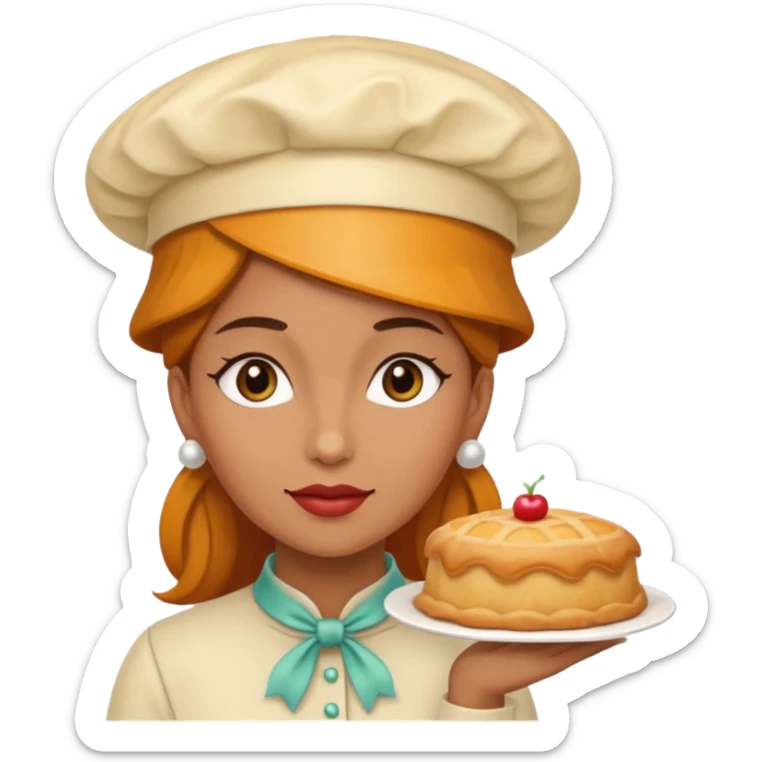 Create a Fusion of Butterscotch éclair and female woman are combine into new object sticker