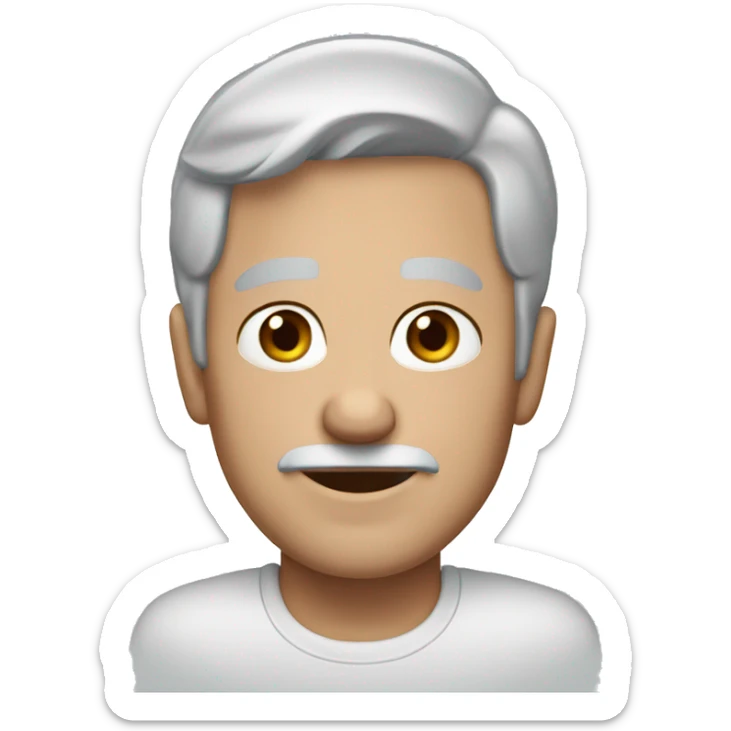 50 years with gray hair, blue eyes sticker
