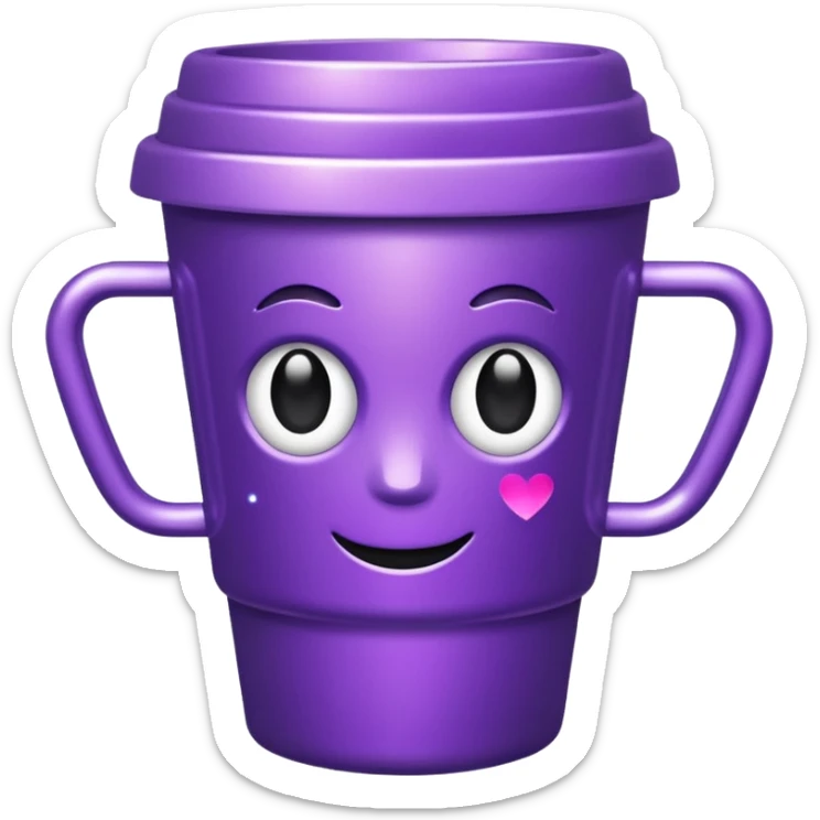 glitter purple cup sticker