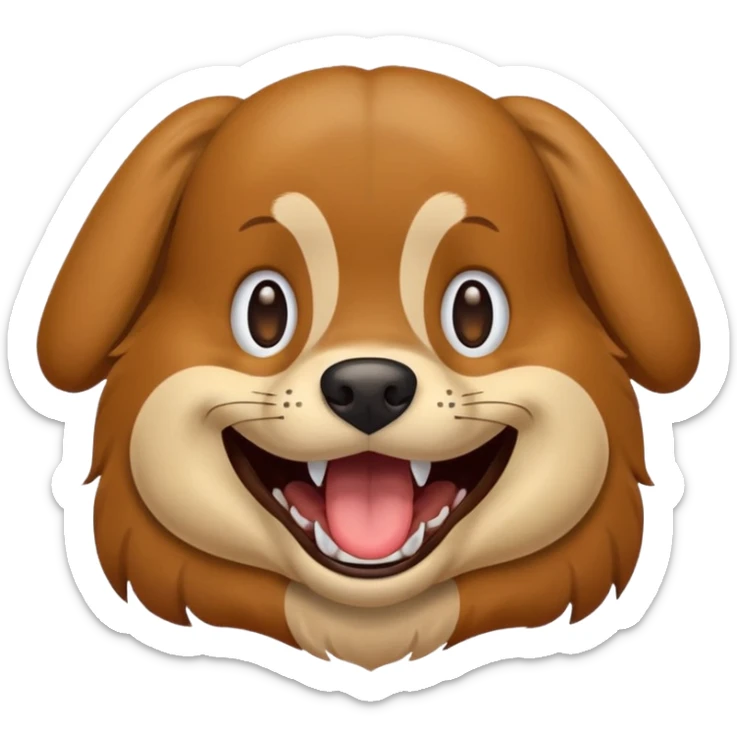 Dog with big smiling mouth but no teeth. Base the image off of the character "DogDay" sticker