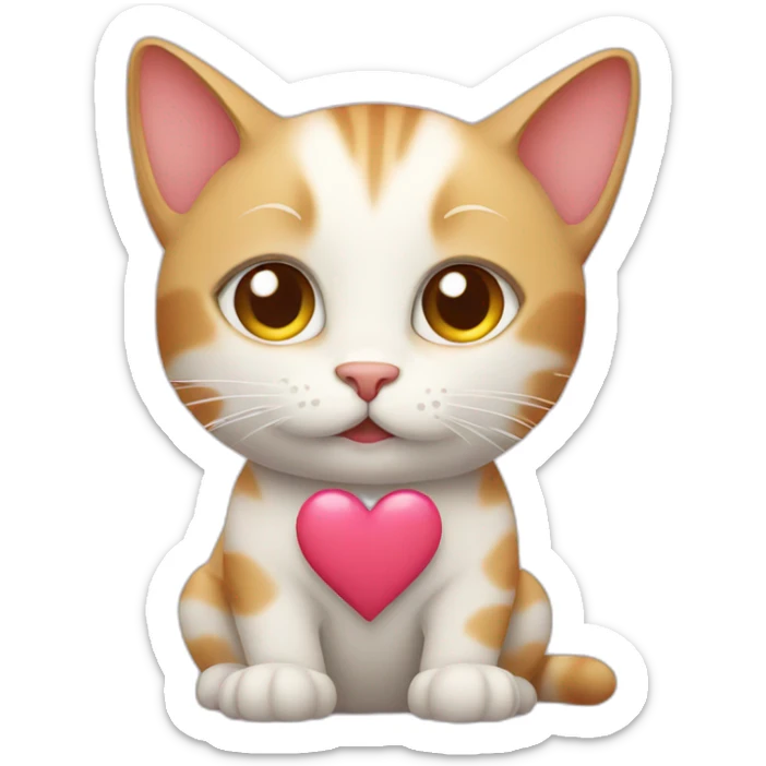Cat shows heart sticker