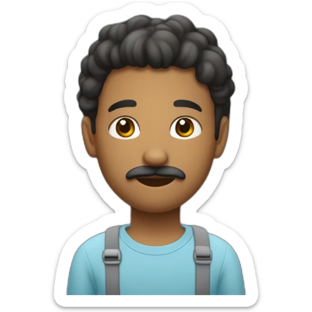 un homme de 17 ans métisse foncé avec un bouc et une moustzche sticker
