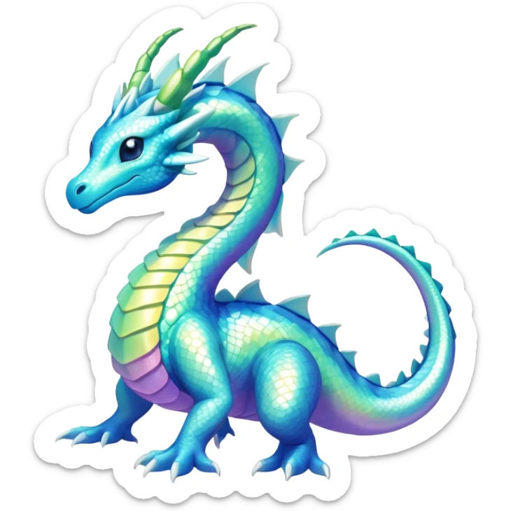 Exotic Rare Shiny Epic Ethereal Meganium-Amaura-Dragonair-hybrid, full body sticker