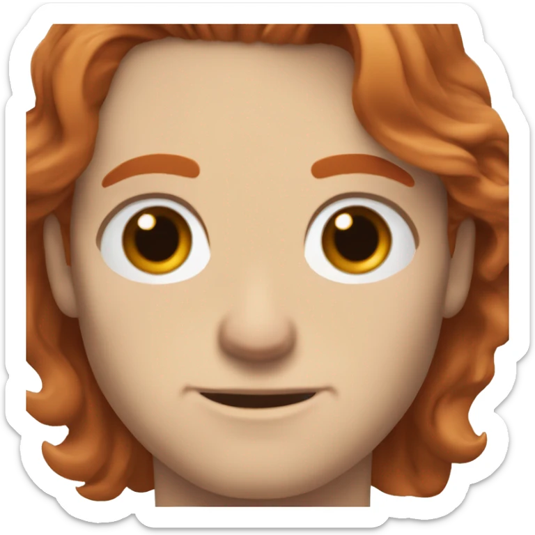 Superman, blue eyes, reddish hair, freckles, reddish beard, freckles on face sticker