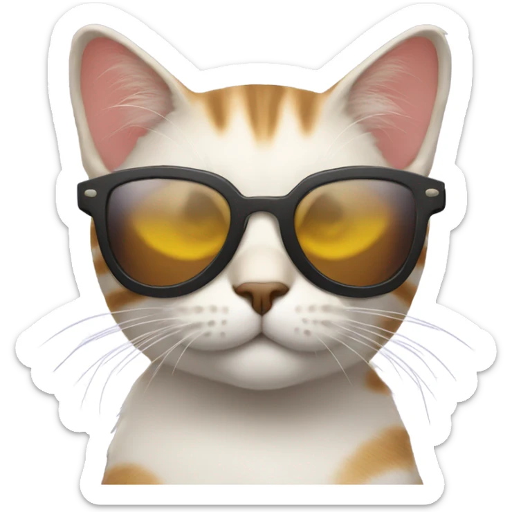 Cat with sunglasses sticker