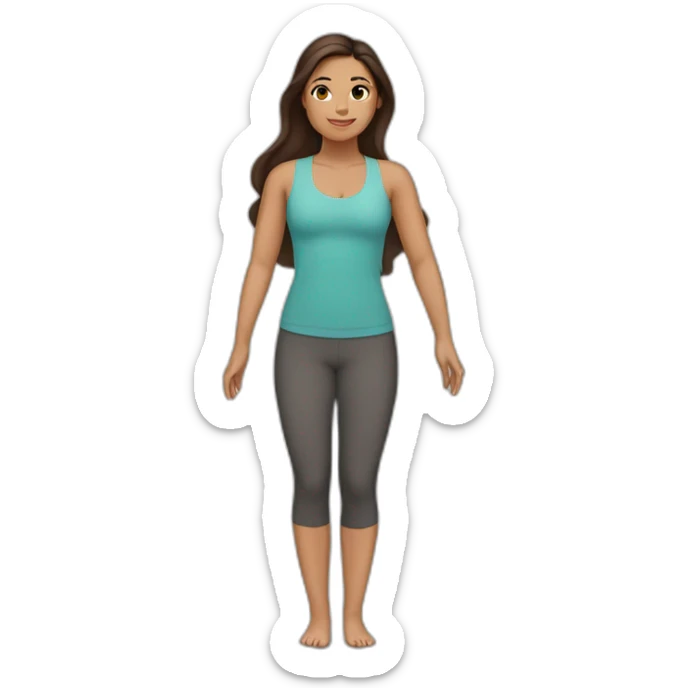 Latina girl brunette hair in Tadasana yoga sticker