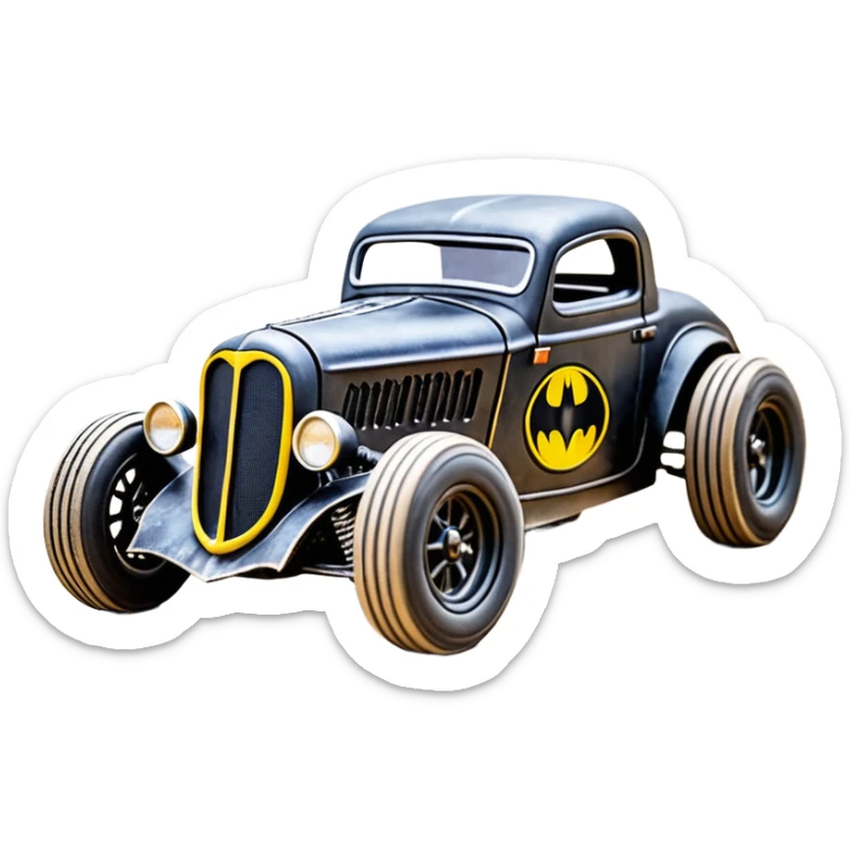 1:10 off-road lcg Basher Batgirl’s 1934 blackened tarnished Darth Vader hotrod ford jaguar Rolls rc car (extra wide tires with fenders) sticker