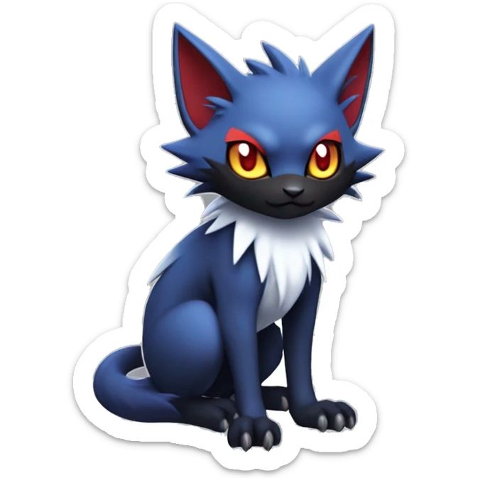 Edgy Cute Cool Kawaii Litten-Zorua-Noibat-Absol-Pokémon Full Body sticker