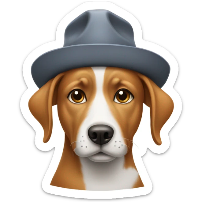 Dog wearing dog hat sticker