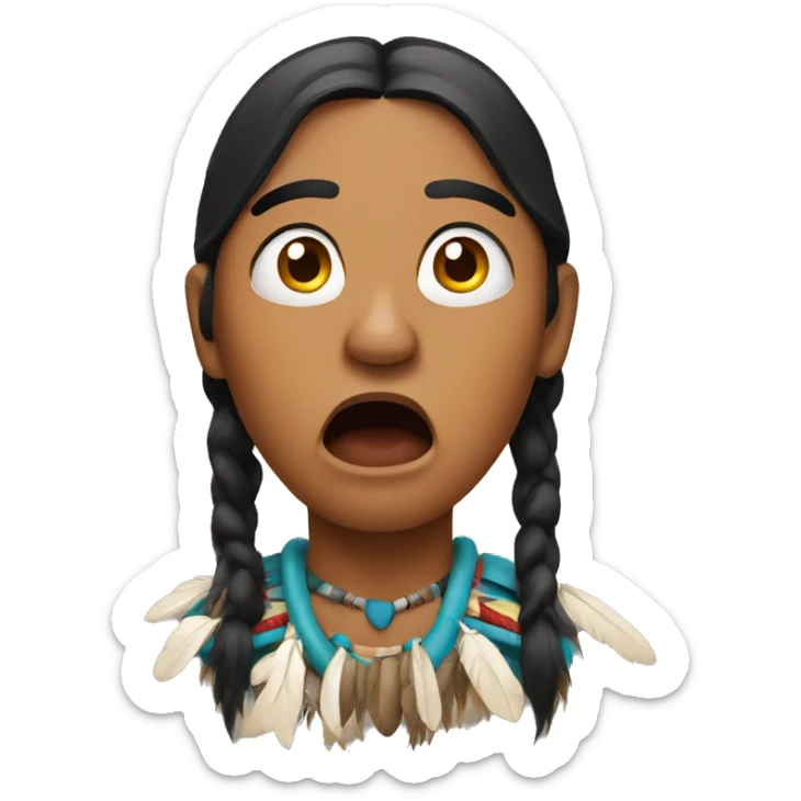 Native American shocked sticker
