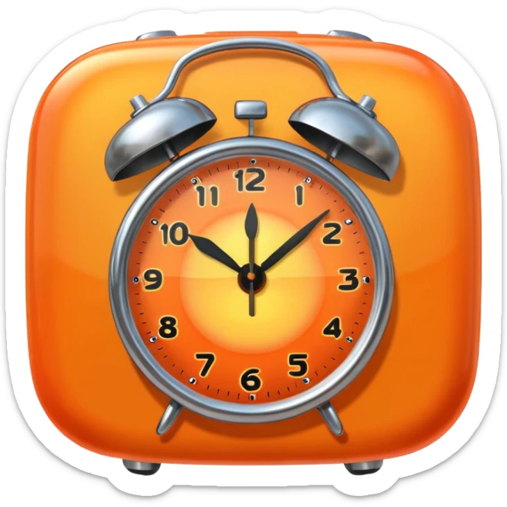 alarm clock, sunset MORE SUNSET PARTY. Don't put a person there. Default emoji face sticker