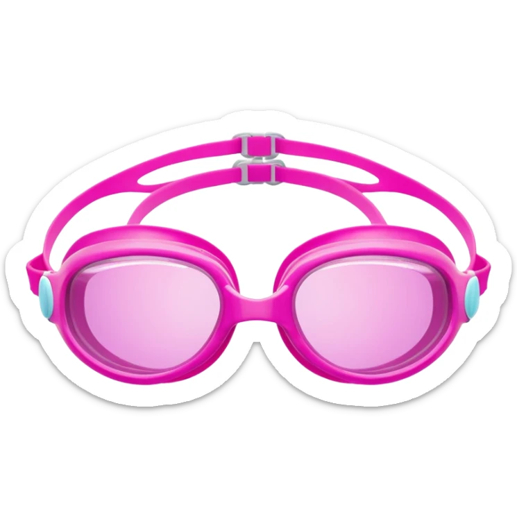 pink swim goggles, athletic design with pink tinted lenses, swimming eyewear sticker