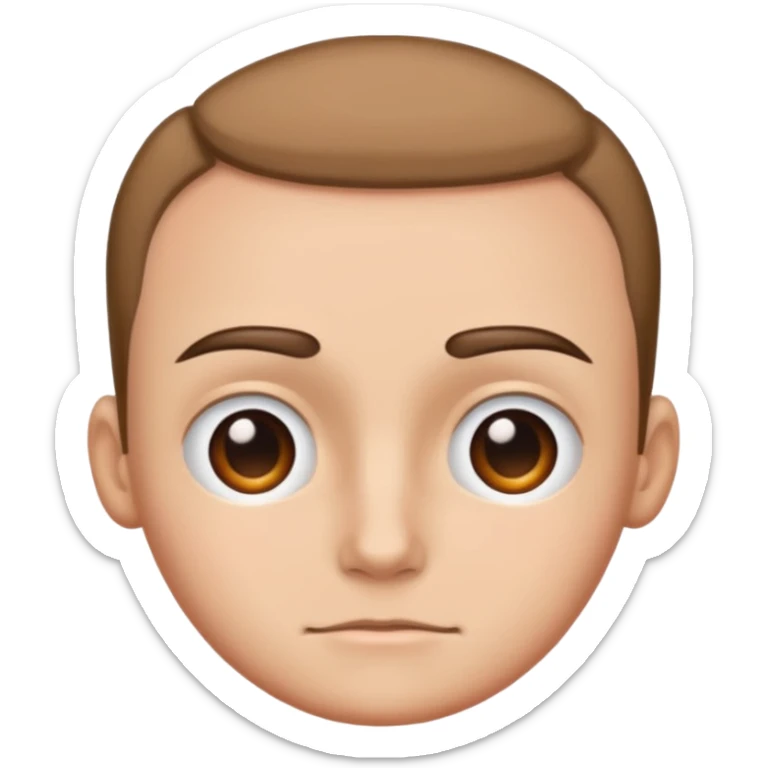 emoji of only the forehead area of a human face, cropped between eyebrows and hairline, simple cartoon style sticker